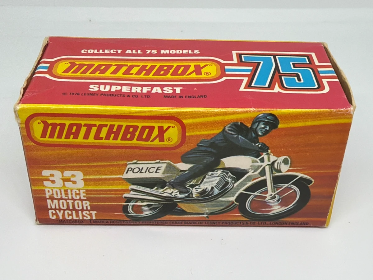 1979 Police Motorcycle White: Box: Image 2