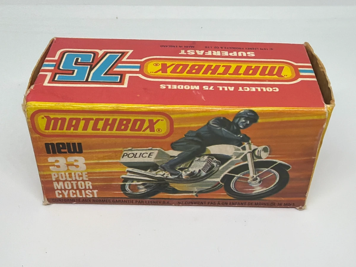 1978 Police Motorcycle White: Box: Image 2