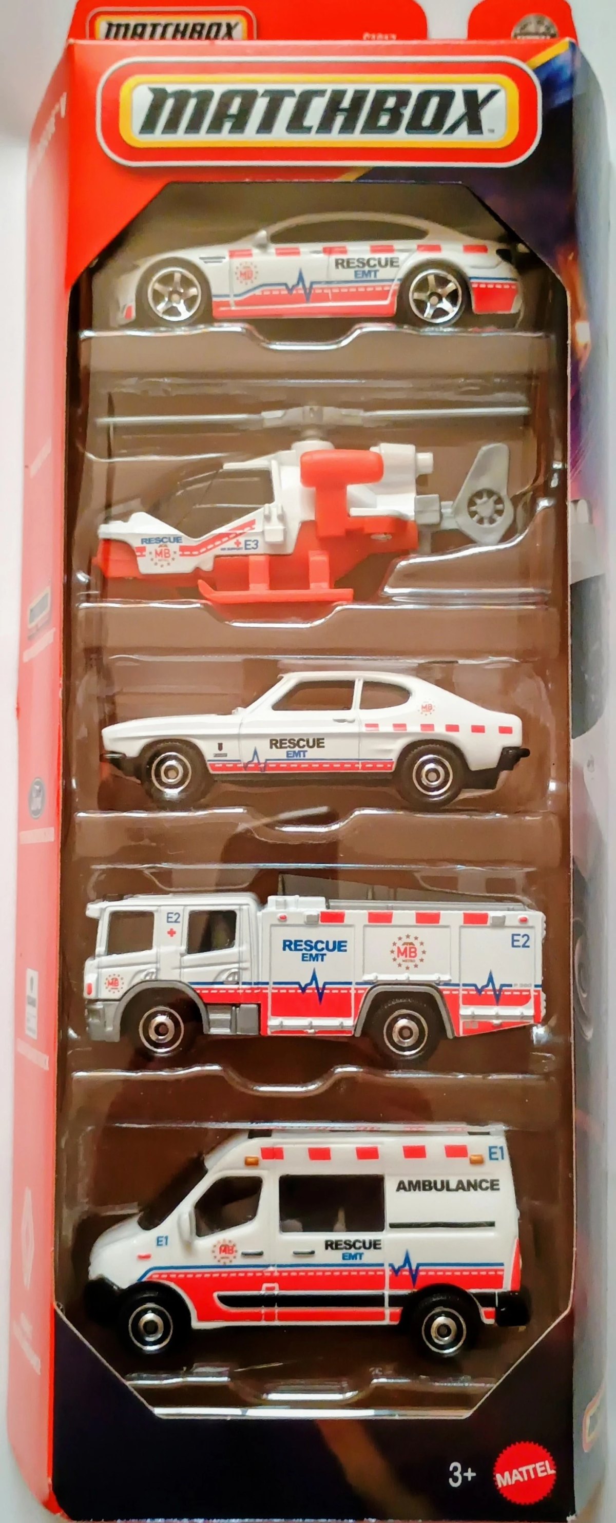 Hot Wheels MBX Rescue V (JBX25) 5-Pack