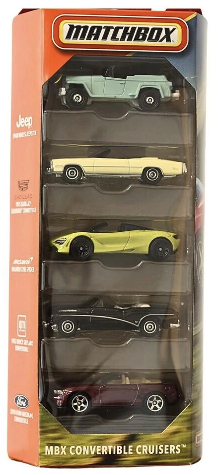 Hot Wheels MBX Convertible Cruisers 5-Pack