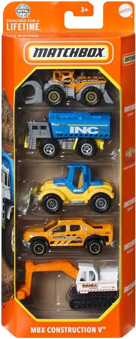 Hot Wheels MBX Construction V 5-Pack