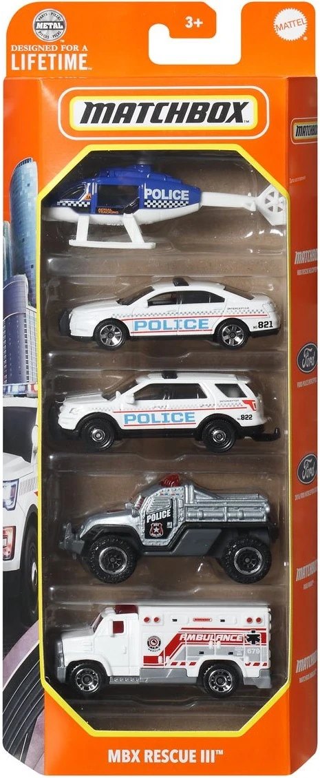 Hot Wheels MBX Rescue III 5-Pack