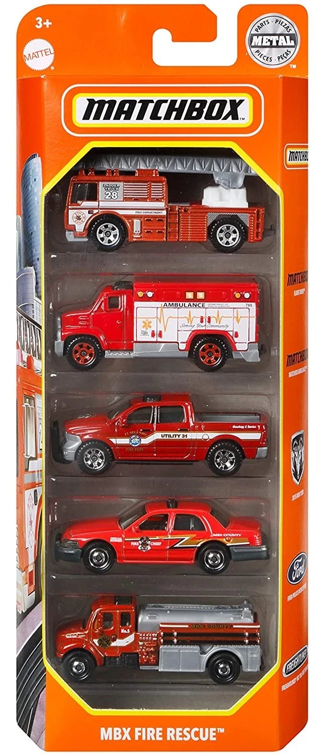Hot Wheels MBX Fire Rescue 5-Pack