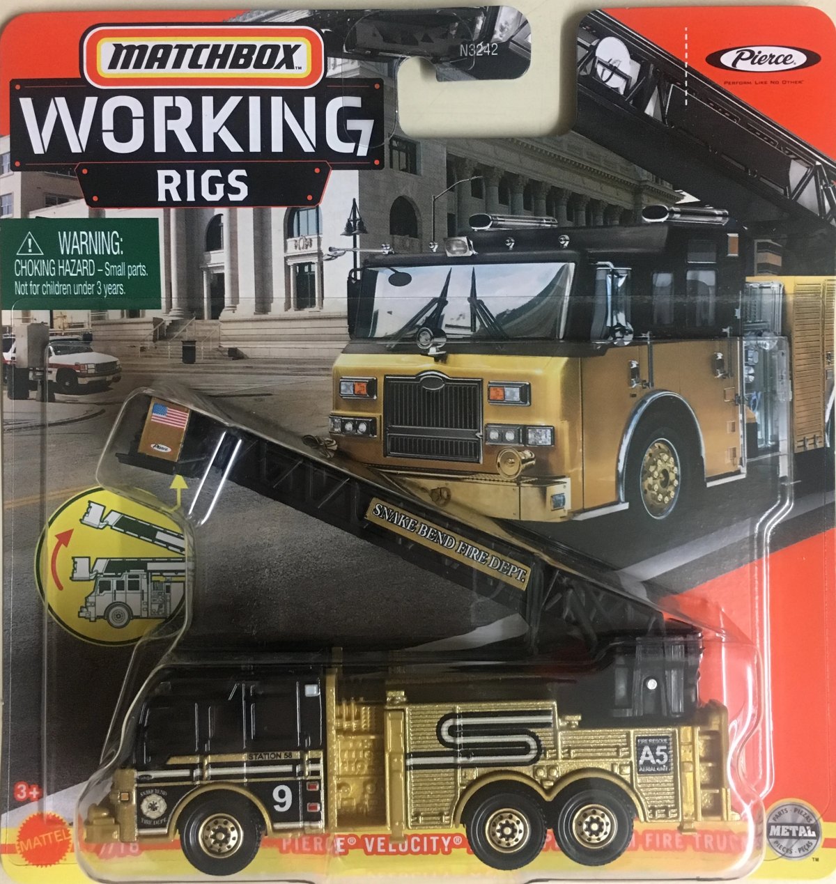 Hot Wheels Pierce Velocity Aerial Platform Fire Truck