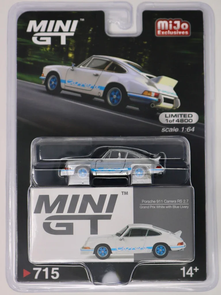 Hot Wheels Porsche 911 Carrera RS 2.7 Grand Prix White with Blue Livery