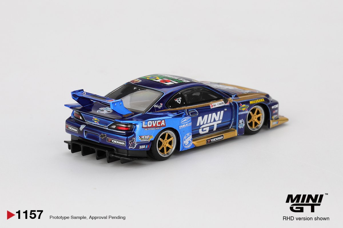 2025 Nissan LB-Super Silhouette S15 Silvia #555 Team Mini GT Liberty Walk 2025 Formula Drift Blue: Image 3