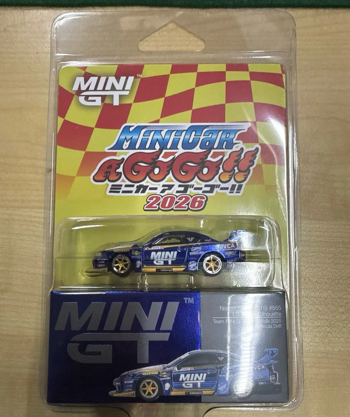 2025 Nissan LB-Super Silhouette S15 Silvia #555 Team Mini GT Liberty Walk 2025 Formula Drift Blue: Blister: Image 2