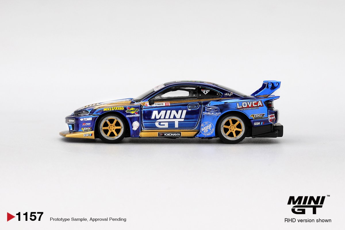 2025 Nissan LB-Super Silhouette S15 Silvia #555 Team Mini GT Liberty Walk 2025 Formula Drift Blue: Image 2