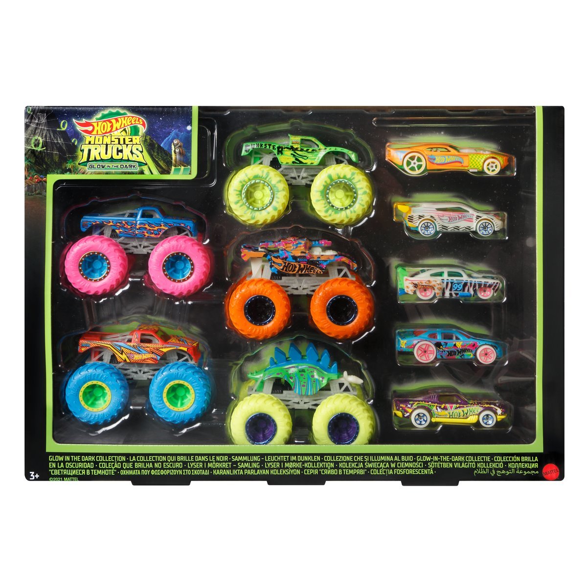 Hot Wheels Glow In The Dark 10-Pack