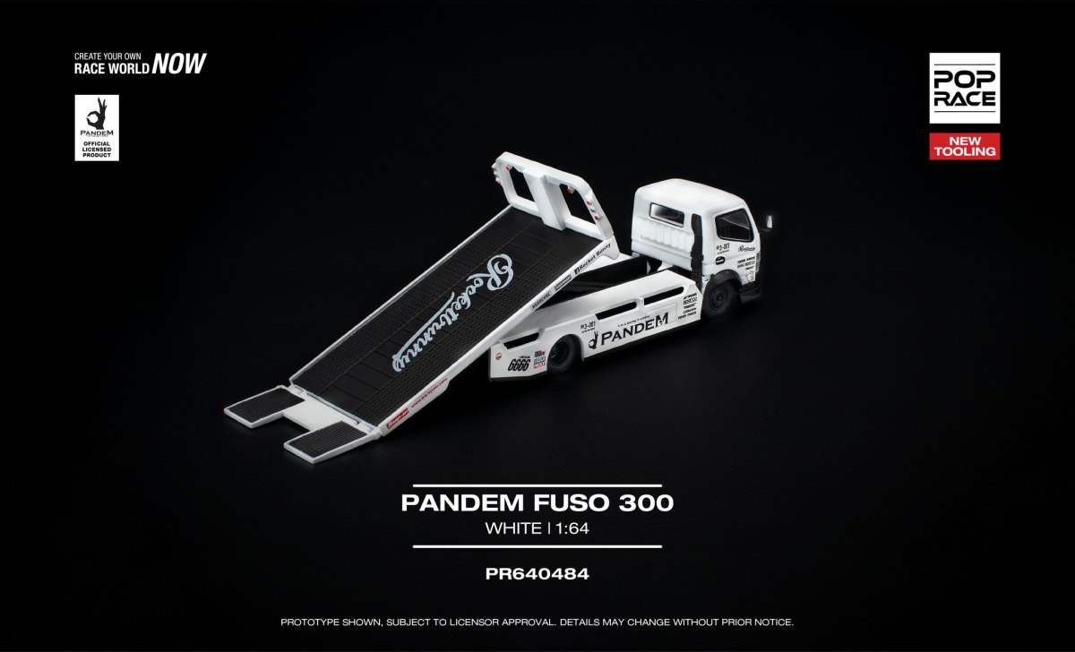 2026 Pandem Hino-300 Flatbed Transporter White: No package: Image 3