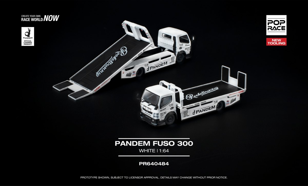 2026 Pandem Hino-300 Flatbed Transporter White: No package: Image 4