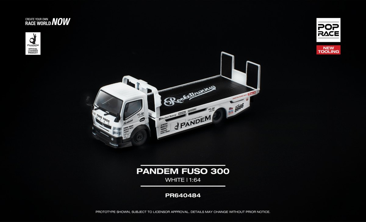 2026 Pandem Hino-300 Flatbed Transporter White: No package: Image 2