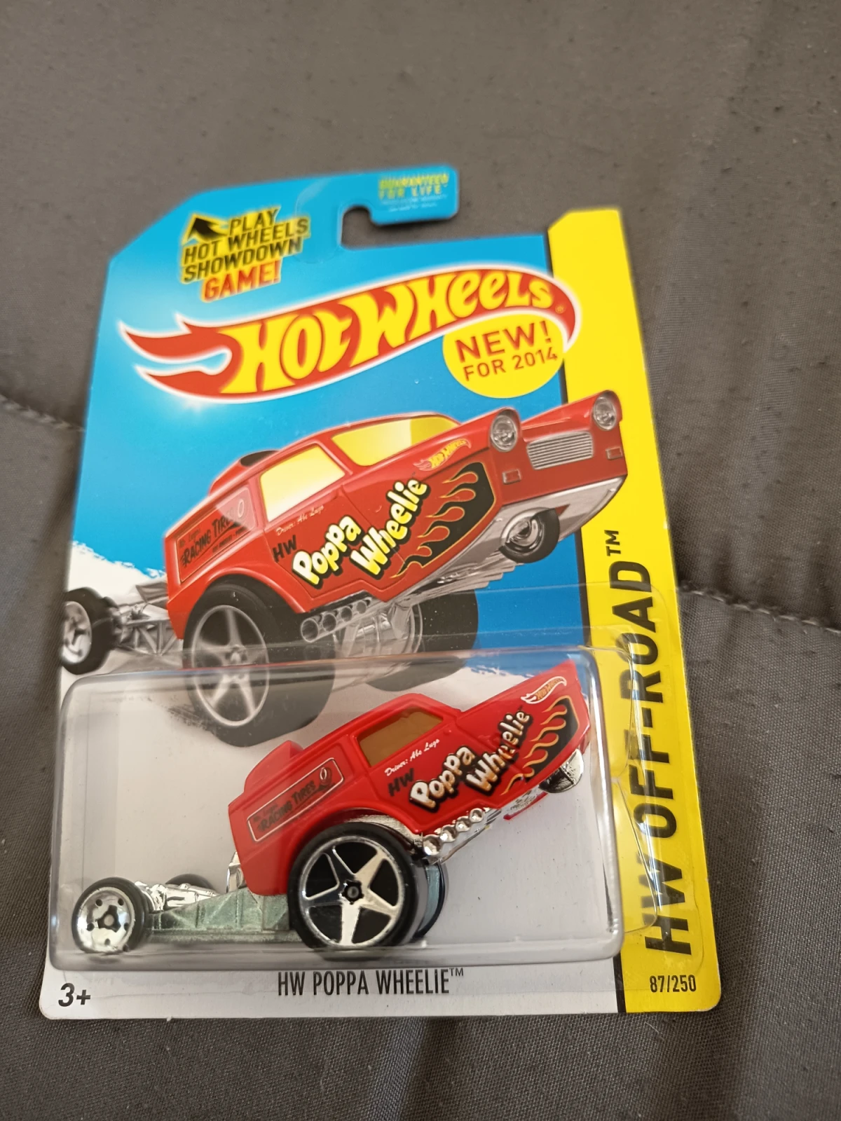 2014 HW Poppa Wheelie Red: Long (US): Image 2
