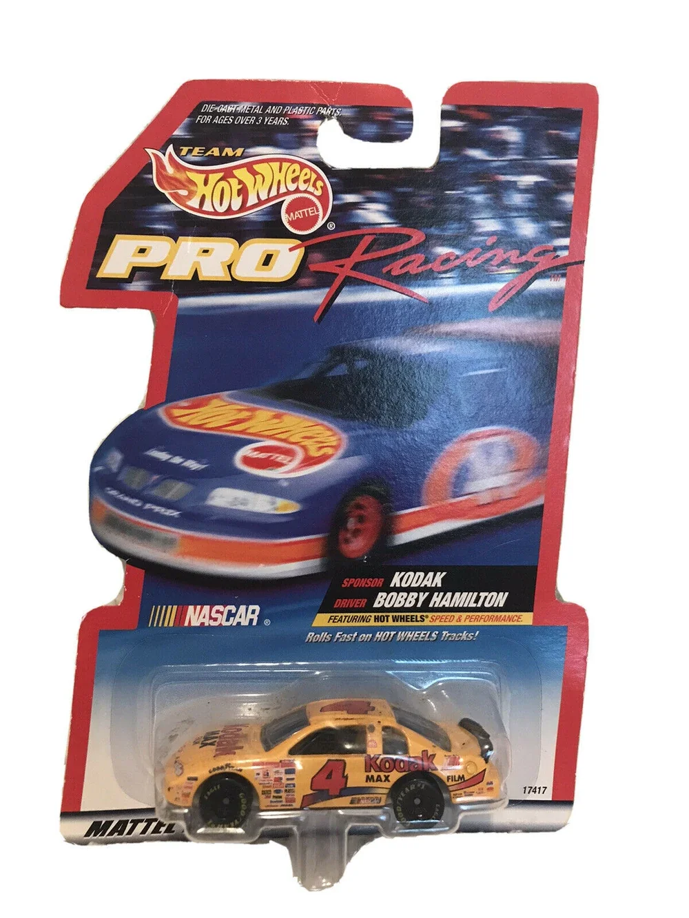 1998 Chevrolet Monte Carlo Stockar #4 Bobby Hamilton Yellow: Long (US): Image 2