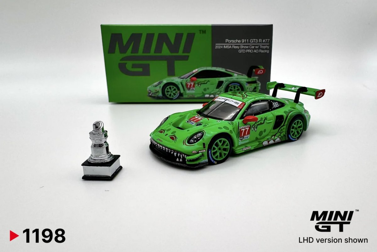 2024 Porsche 911 GT3 R  #77 GTD PRO AO Racing 2024 IMSA Rexy Show Car w/ Trophy Green: No package: Image 4
