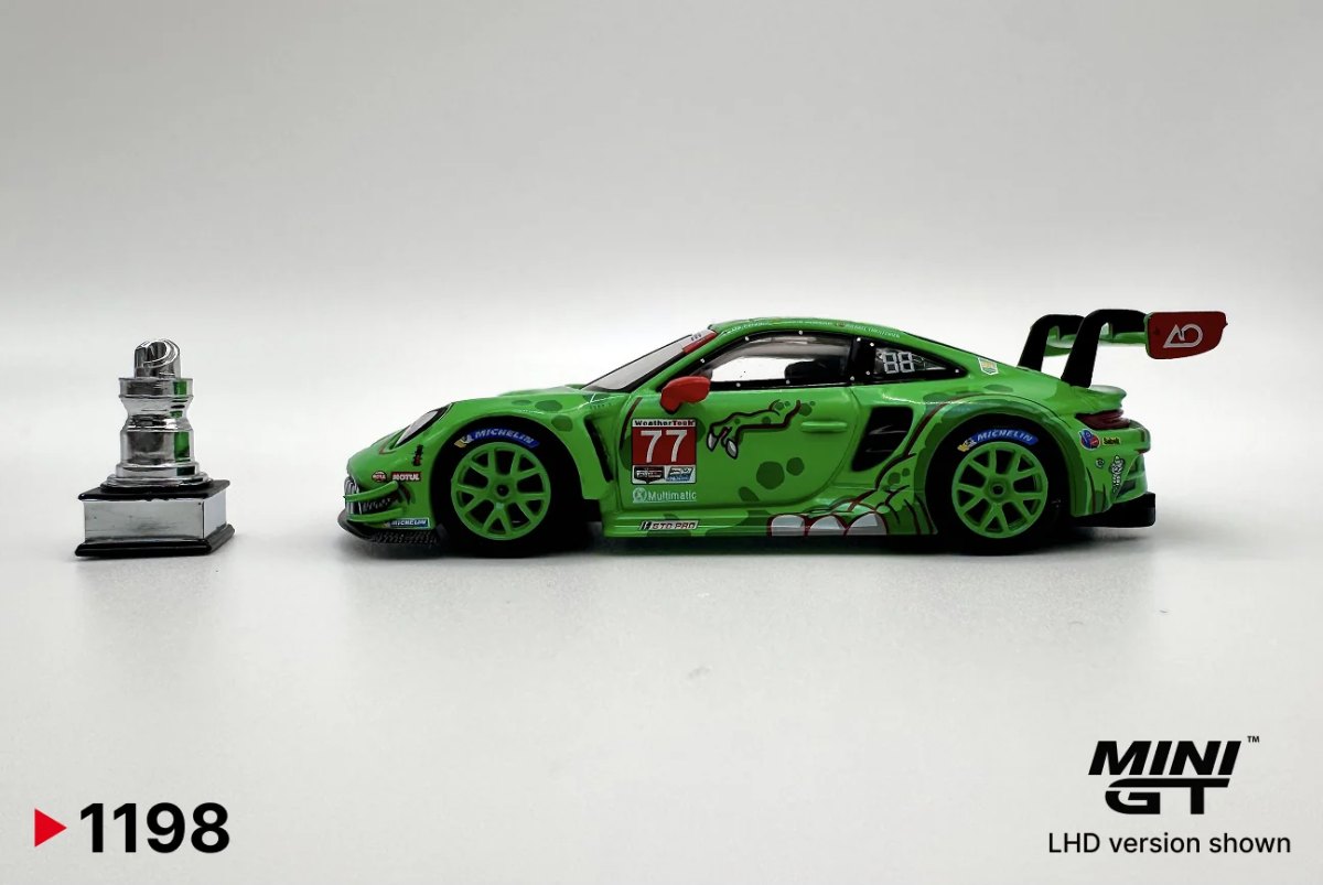 2024 Porsche 911 GT3 R  #77 GTD PRO AO Racing 2024 IMSA Rexy Show Car w/ Trophy Green: No package: Image 3