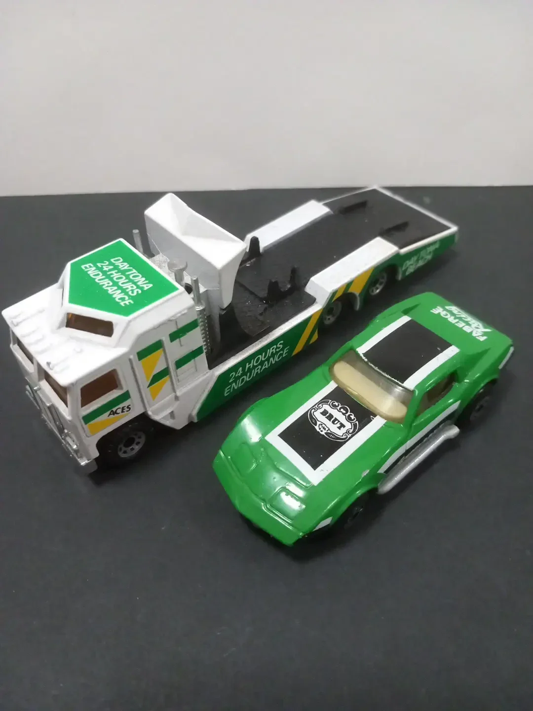 1985 Kenworth Racing Transporter, Chevrolet Corvette & Ruff trek  "Brut" Faberge Racing Green: Image 4