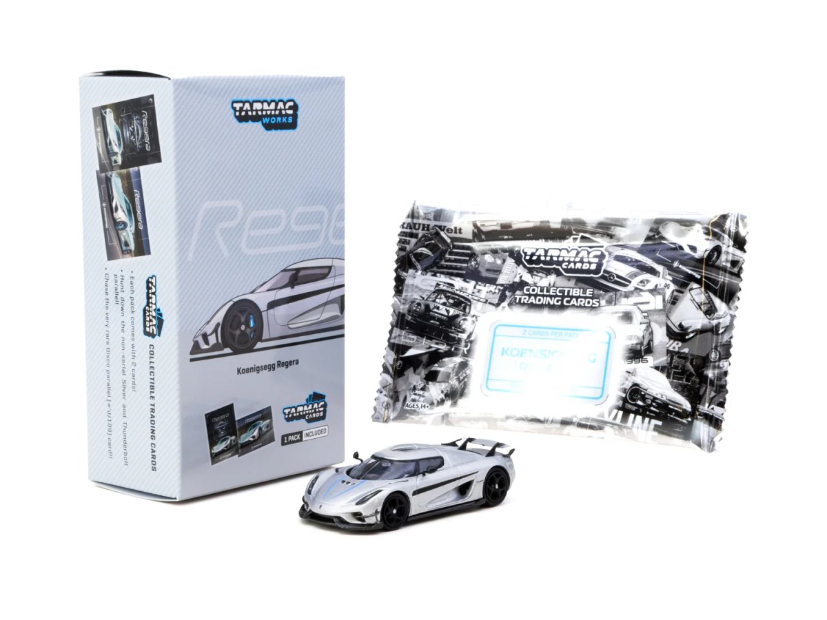 2026 Koenigsegg Regera Silver Metallic / Blue Accents with Tarmac Cards Combo Set: No package: Image 5
