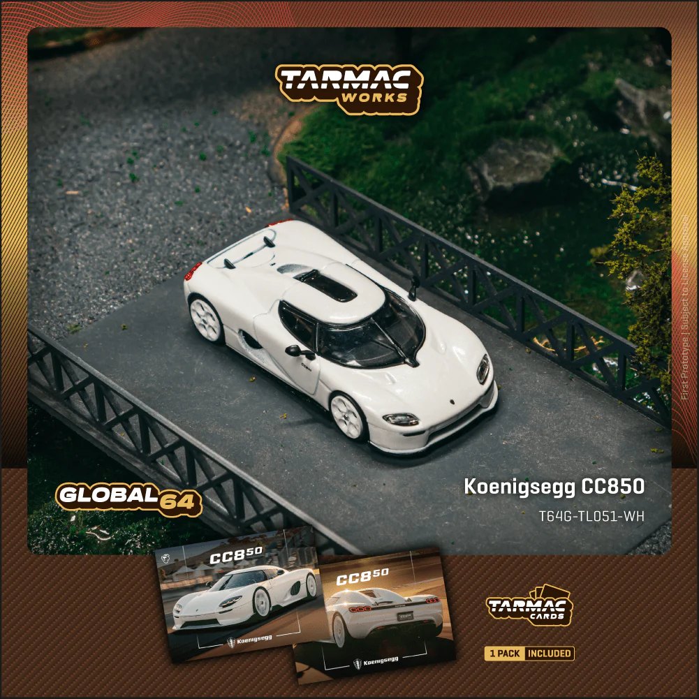 2026 Koenigsegg CC850 White with Tarmac Cards Combo Set: No package: Image 6