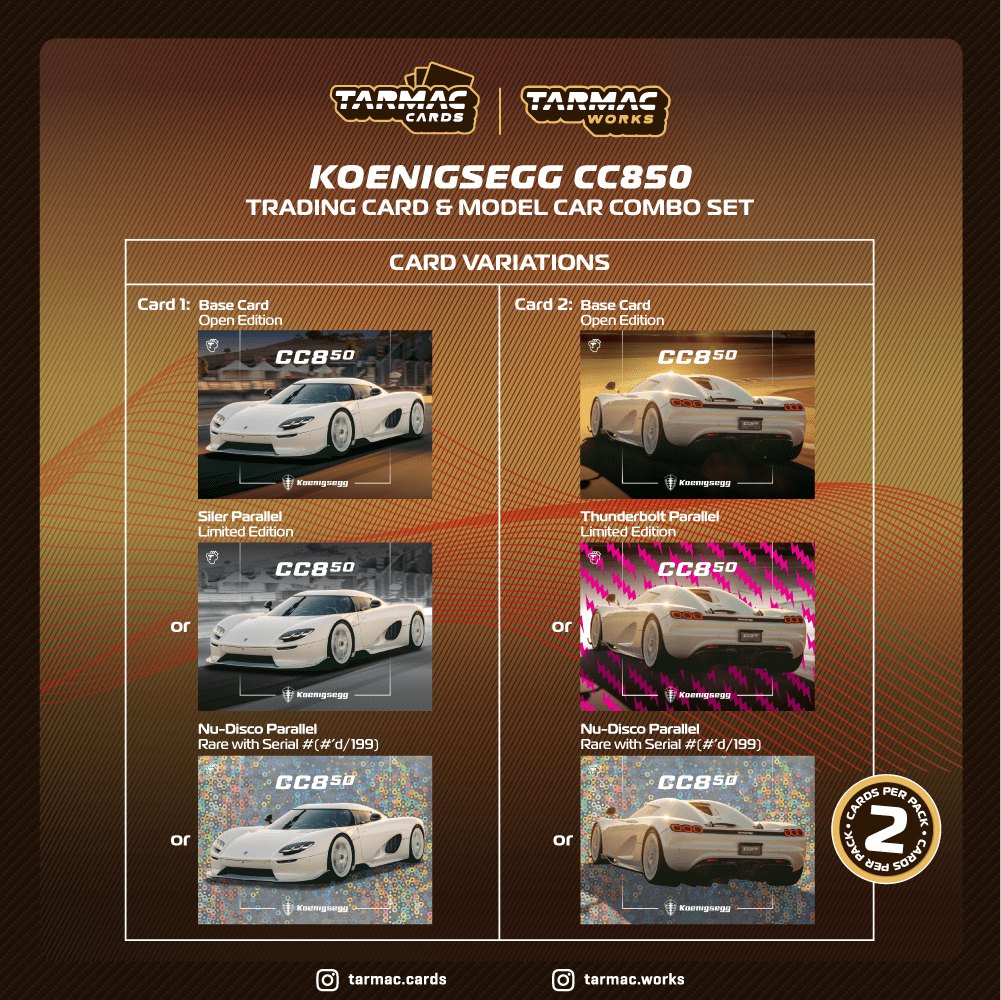 2026 Koenigsegg CC850 White with Tarmac Cards Combo Set: No package: Image 7