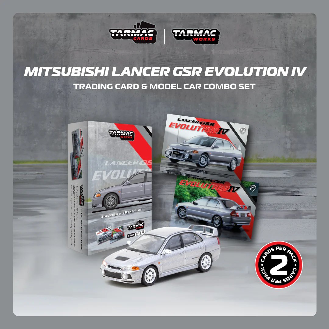 2025 Mitsubishi Lancer GSR Evolution IV Silver with Tarmac Cards: No package: Image 6