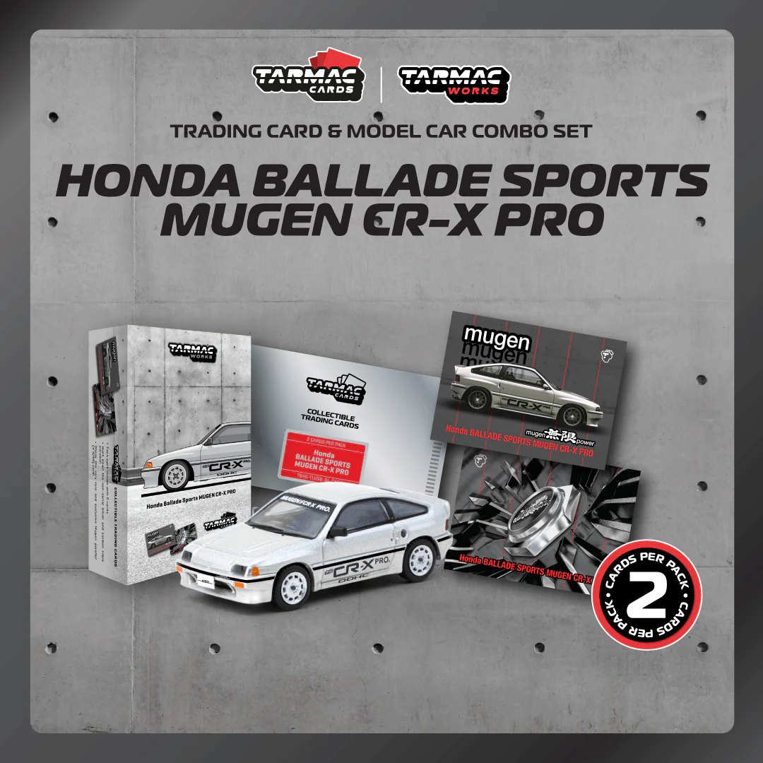2025 Honda Ballade Sports MUGEN CR-X Pro Silver with Tarmac Cards Combo Set: No package: Image 6