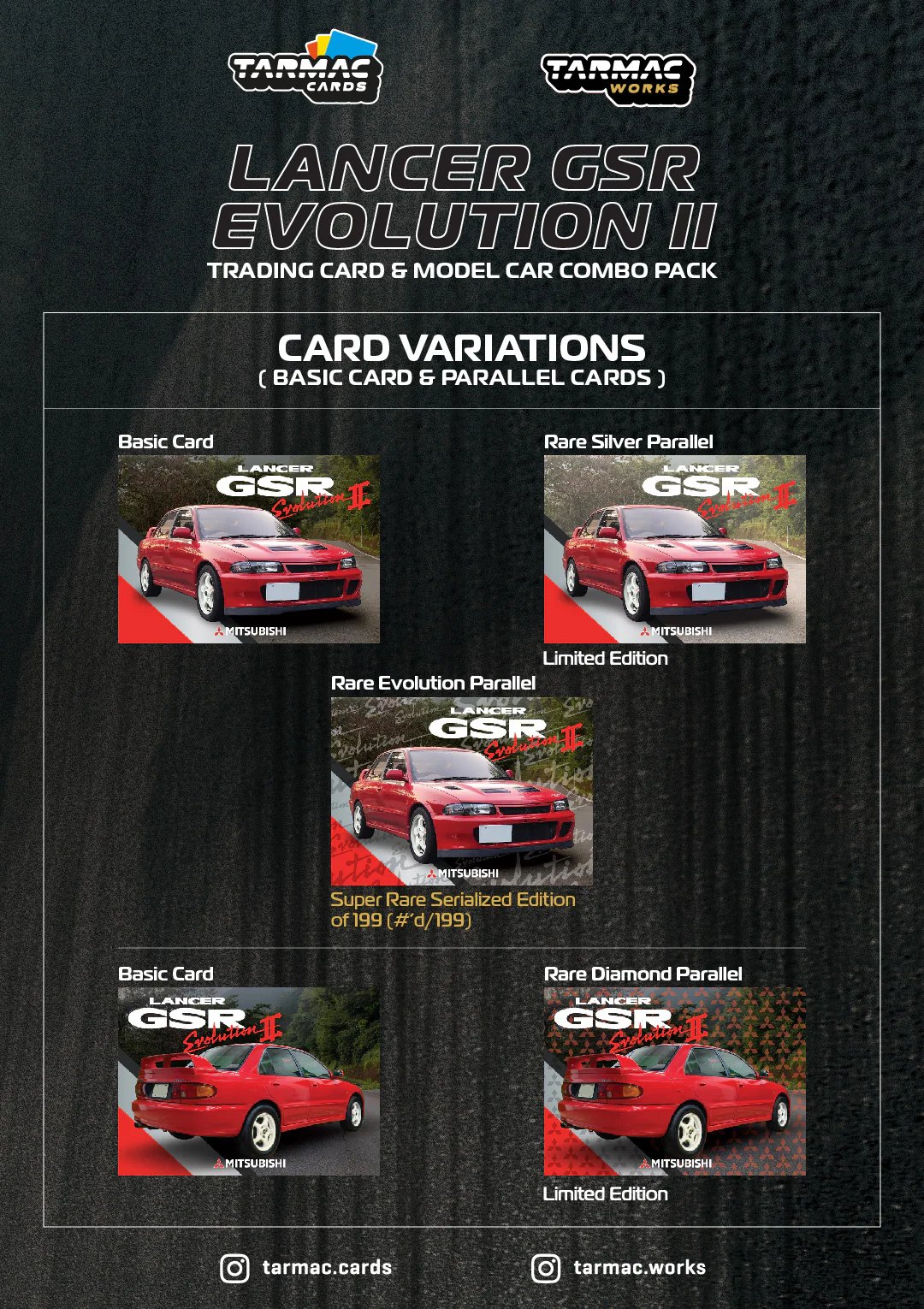 2024 Mitsubishi Lancer GSR Evolution II Red with Tarmac Cards: No package: Image 6