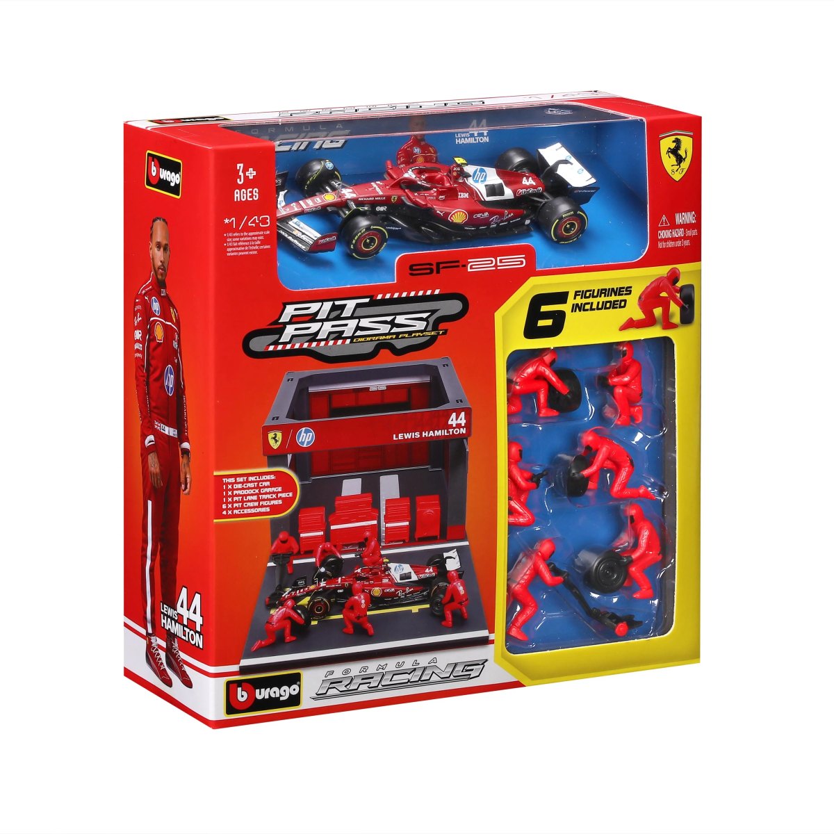 2026 PIT STOP FERRARI SF-25 #44 Lewis Hamilton - Formula 1 Playset Diorama with 1:43 scale SF-25 vehicle: No package: Image 2