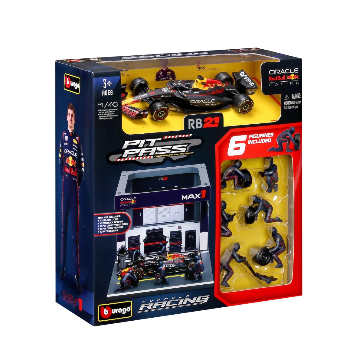 2026 PIT STOP RED BULL RB21 (2025) #1 VERSTAPPEN - Official Oracle Red Bull Racing Formula 1 Playset Diorama with 1:43 scale RB21 vehicle: No package: Image 2