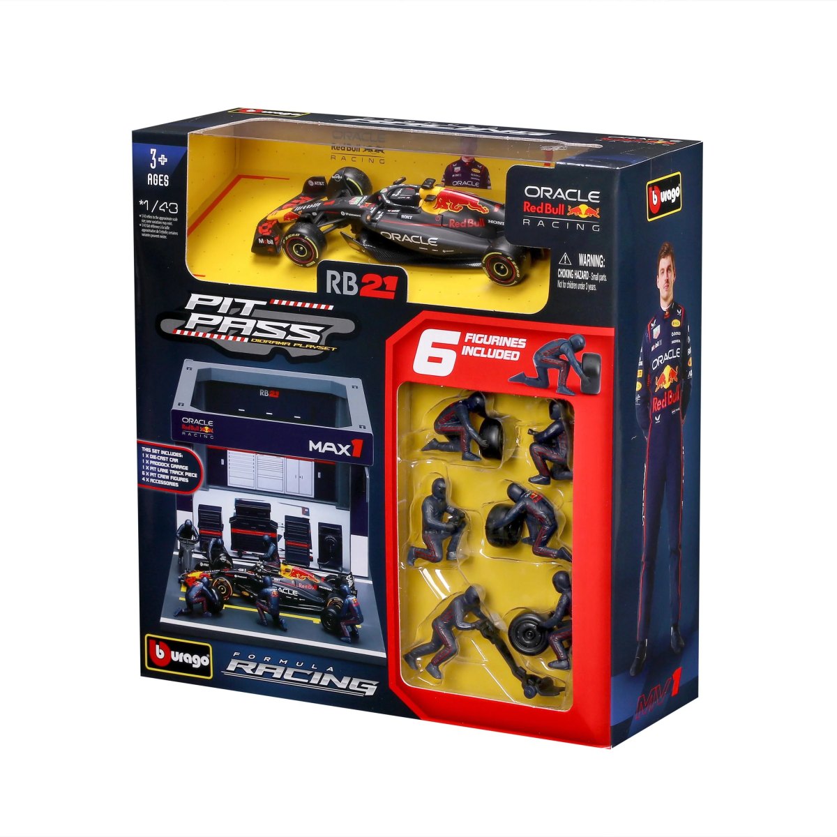 2026 PIT STOP RED BULL RB21 (2025) #1 VERSTAPPEN - Official Oracle Red Bull Racing Formula 1 Playset Diorama with 1:43 scale RB21 vehicle: No package: Image 6