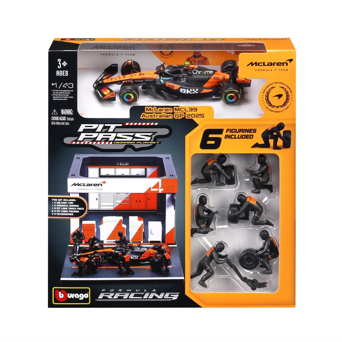 2026 PIT STOP McLaren MCL39 (2025) #4 NORRIS – Official McLaren Racing Formula 1 Playset Diorama with 1:43 scale MCL39 vehicle: No package: Image 5