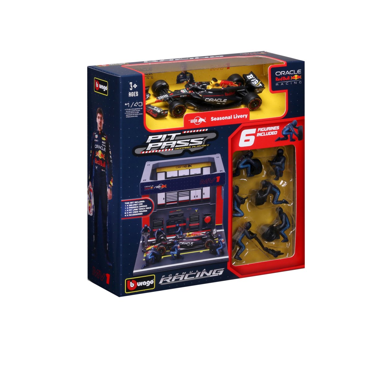 2026 Red Bull Pit Stop with RB20 #1 Max Verstappen Diecast Model 1:43 F1 2024: No package: Image 2