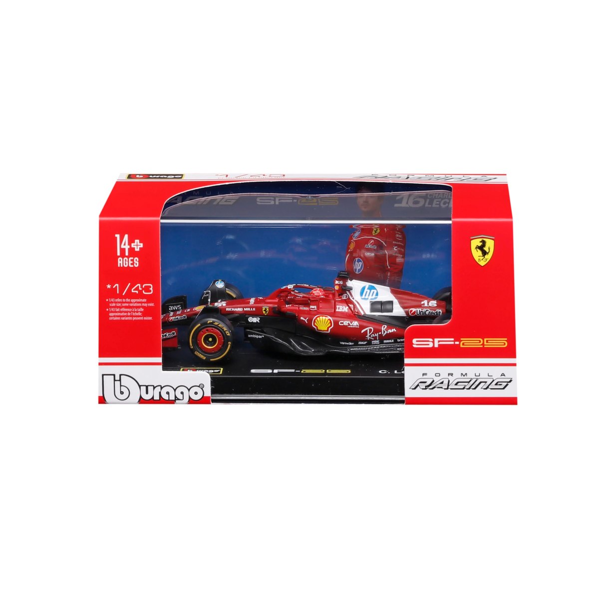2026 Ferrari SF-25 Charles Leclerc #16 F1 2025 – 1:43 Diecast Model with Display Case: No package: Image 2