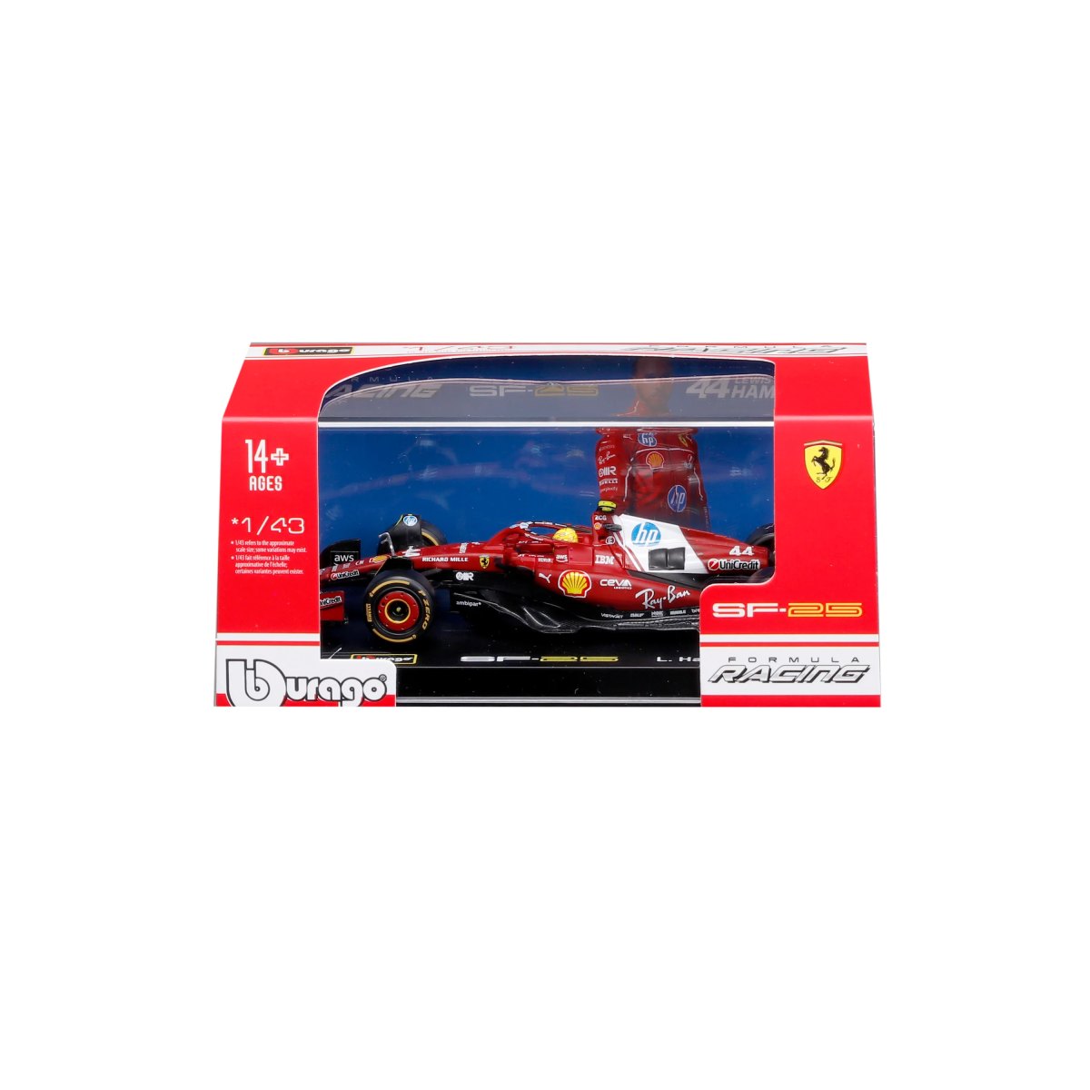2026 Ferrari SF-25 Lewis Hamilton #44 F1 2025 – 1:43 Diecast Model with Display Case: No package: Image 2