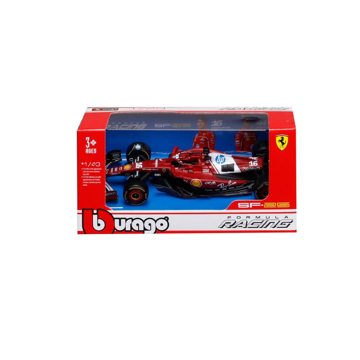 2026 Ferrari SF-25 #16 Charles Leclerc F1 2025 – 1:43 Diecast Model with Official License: No package: Image 2