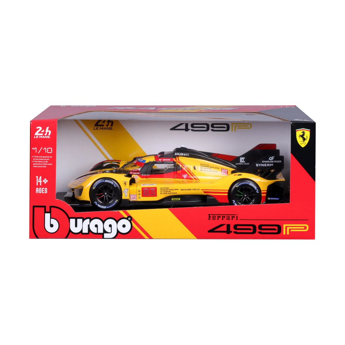 2026 Ferrari 499P #83 – 24 Hours of Le Mans 2024 – 1:18 Scale Diecast Model with Opening Doors: No package: Image 2