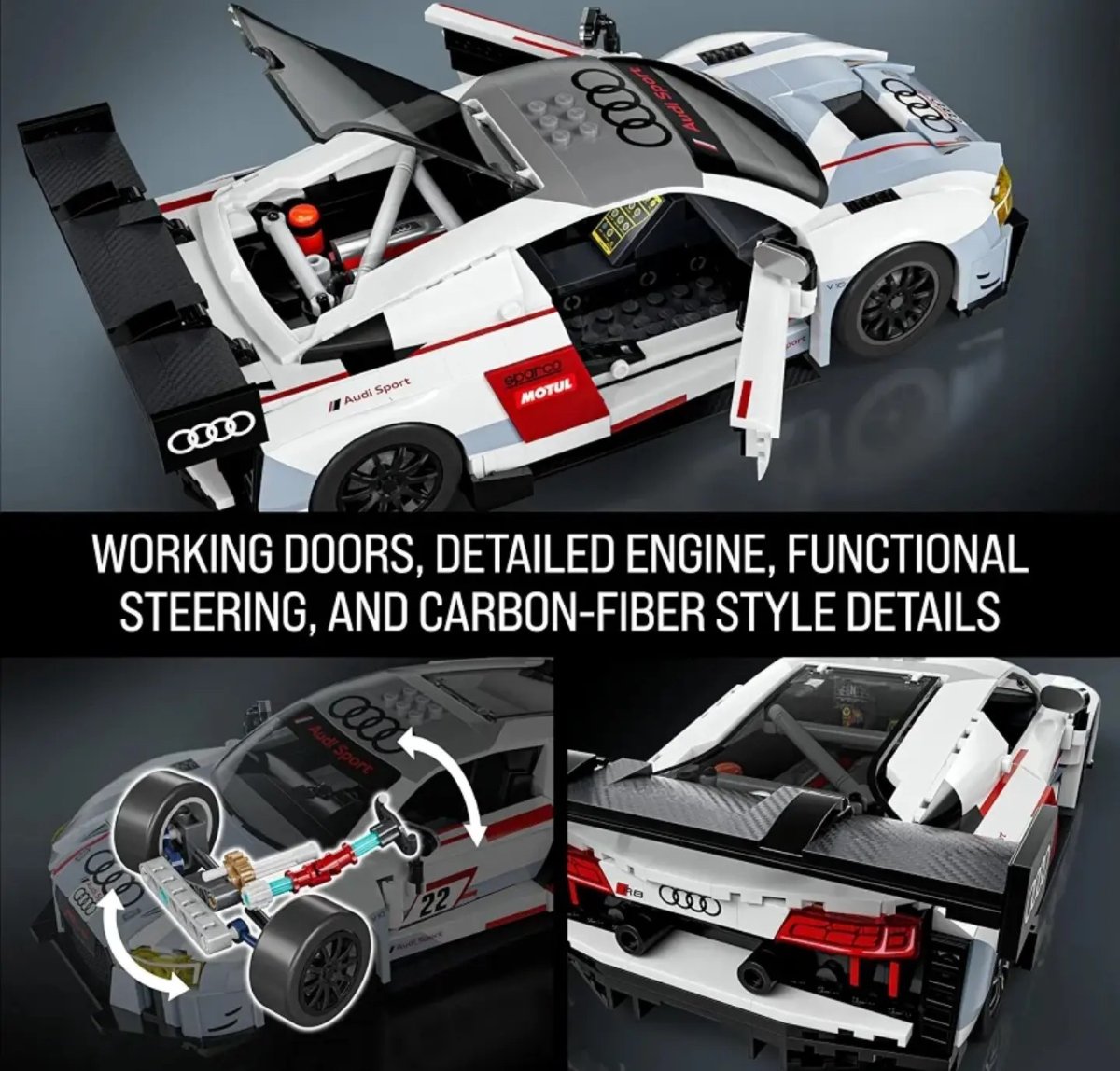 2026 15 Audi R8 LMS - Deluxe Version White: Image 2