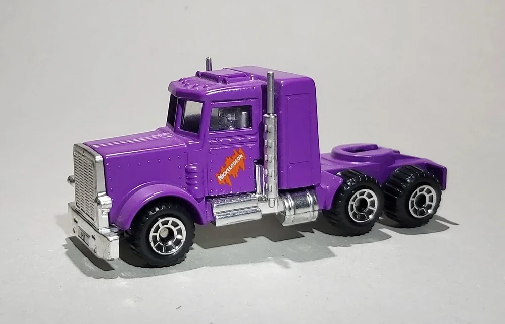 1999 Peterbilt Conventional Tractor with Articulated Trailer Purple: Image 2