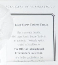 1998 Skol Lager Scania Tractor Trailer White: Image 2