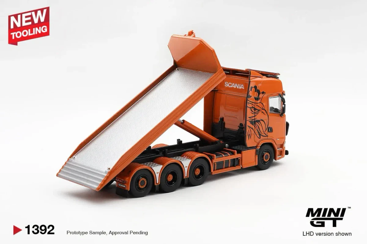 2026 Scania 770S B8x4NA Hooklift Flatbed Orange Orange: No Package: Image 5