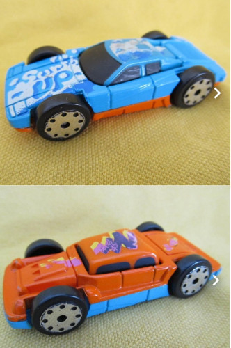 Teal Ferrari / Orange Hotrod