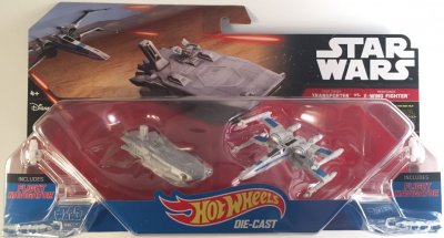 First Order Transporter vs. Resistance X-Wing Fighter