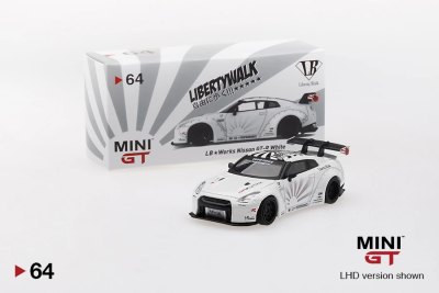 LB★WORKS Nissan GT-R (R35) White Type 1 , Rear Wing ver 1+2