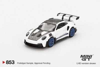 Porsche 911 992 GT3 RS Weissach Package White w/ Indigo Blue Wheels