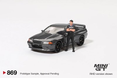 Nissan Skyline GT-R (R32) Gunmetal W/ Matsuda Figure
