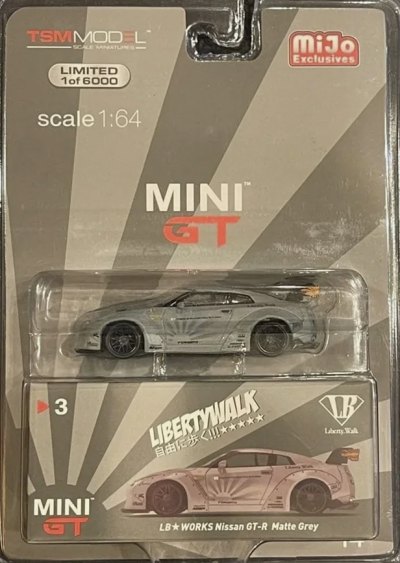 LB★WORKS Nissan GT-R (R35) Matte Grey Type 1, Rear Wing ver 1