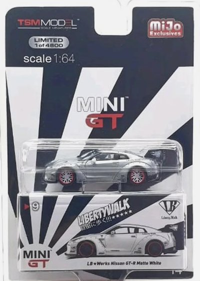LB★WORKS Nissan GT-R (R35) Matte White Type 1, Rear Wing Ver 1