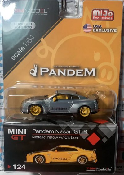 Pandem Nissan GT-R (R35) Metallic Yellow w/ Carbon Duck Tail