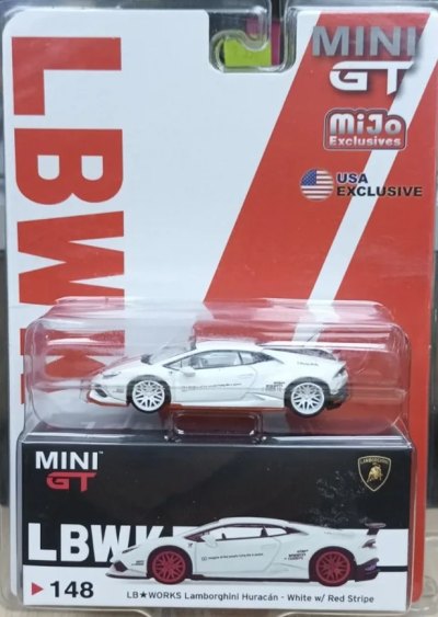 LB★WORKS Lamborghini Huracán ver. 1 White w/ Red Stripe