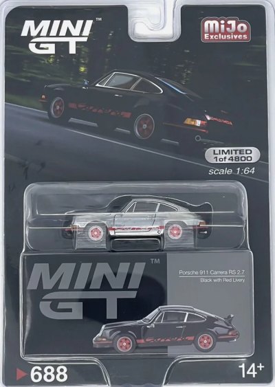 Porsche 911 Carrera RS 2.7 Black with Red Livery